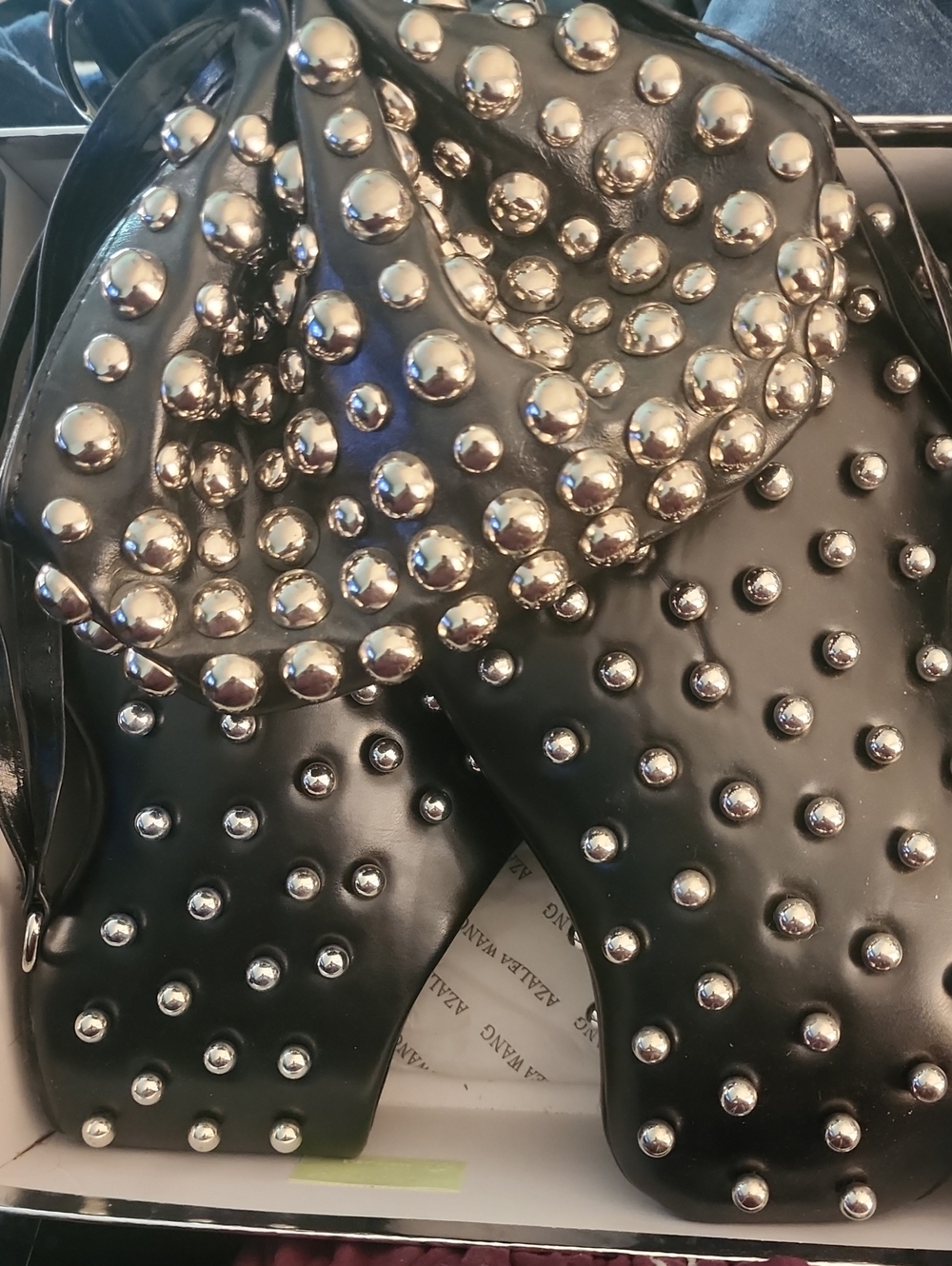 😍Black Studded Slip-On Clogs W/Matching Studded Bag!!😍